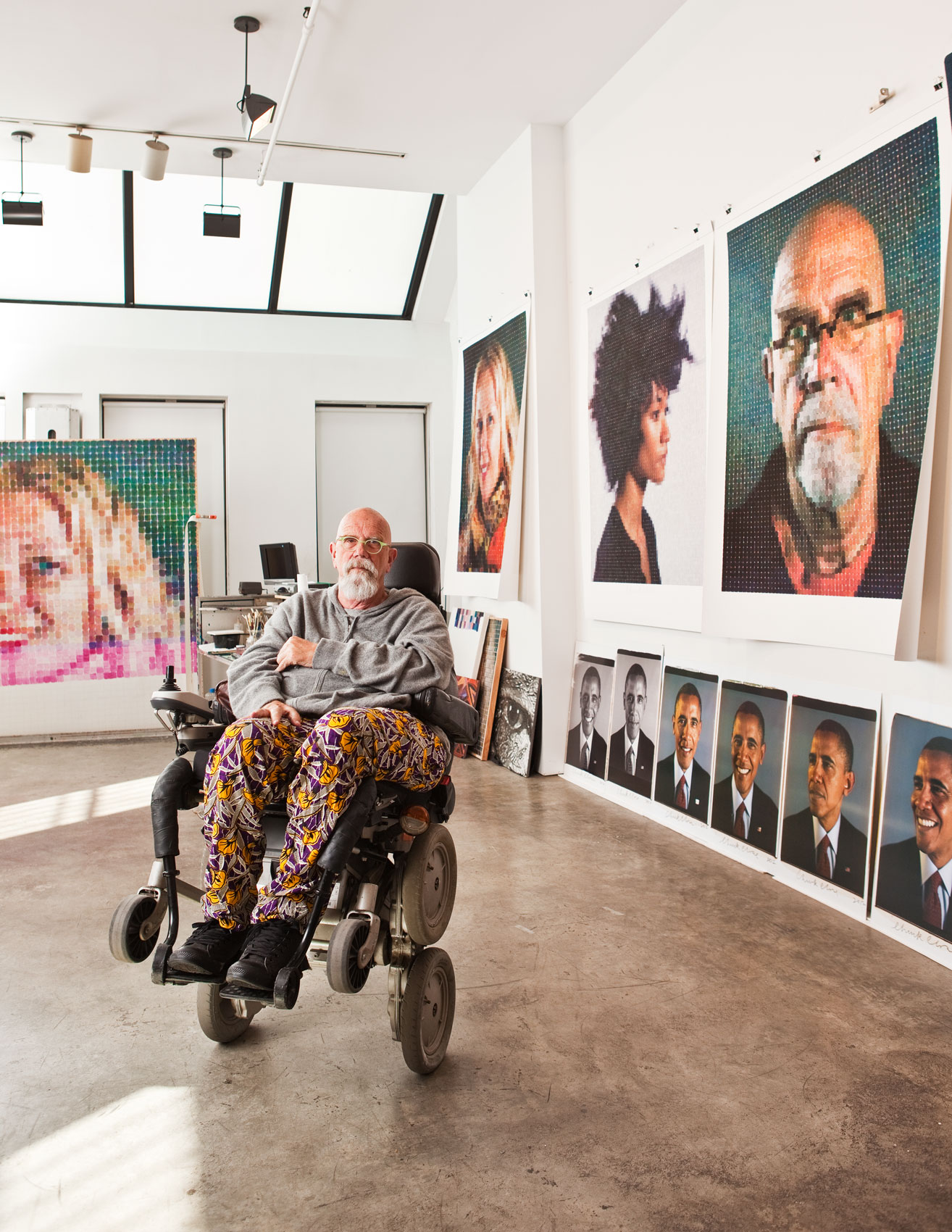 Famous Portrait of Chuck Close in his New York studio by People Photographer Michael Weschler